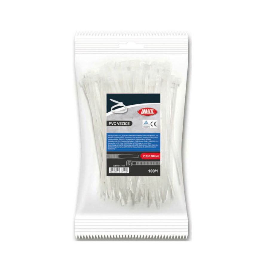 KOŽUL 47754 Plastična vezica 2,5X130mm bijela 100/1