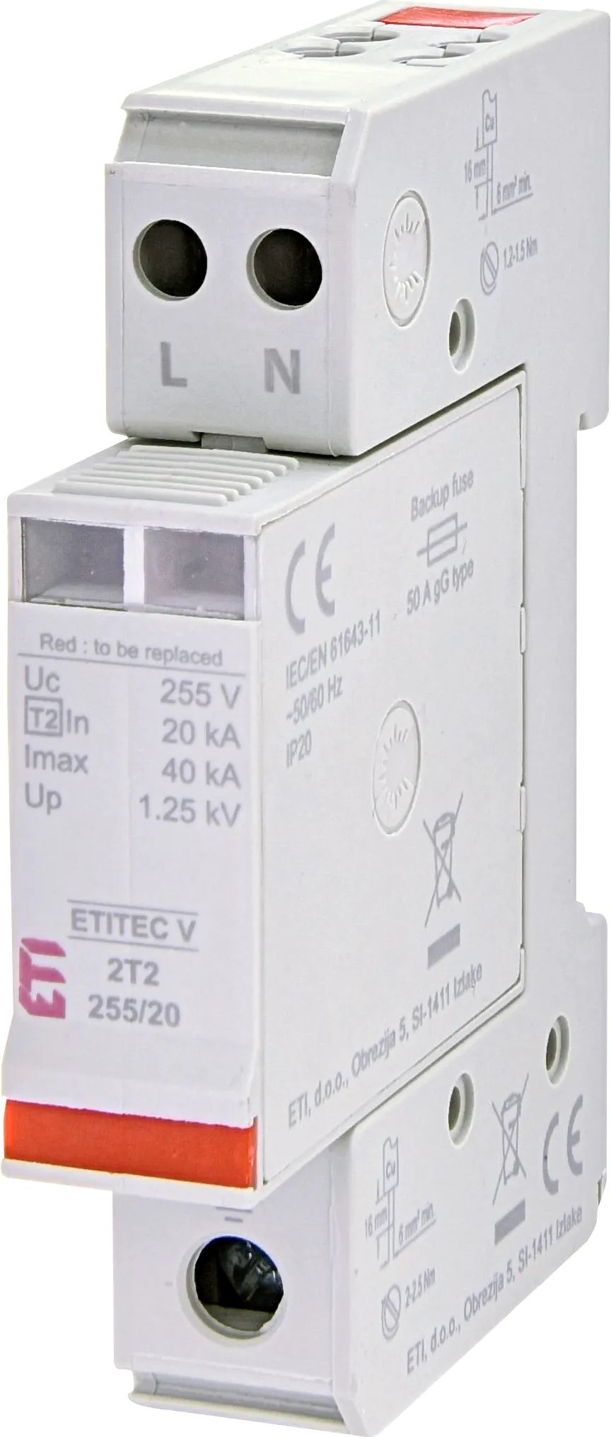ETI 2442940 ETI odvodnik prenapona V 2T2 255/20 2+0